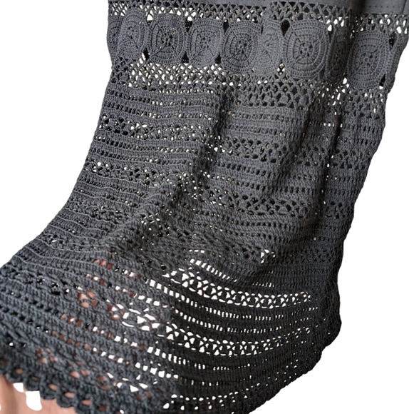 Jonathan Simkhai Black Knit Crochet Midi Skirt sz XS - Picture 4 of 9